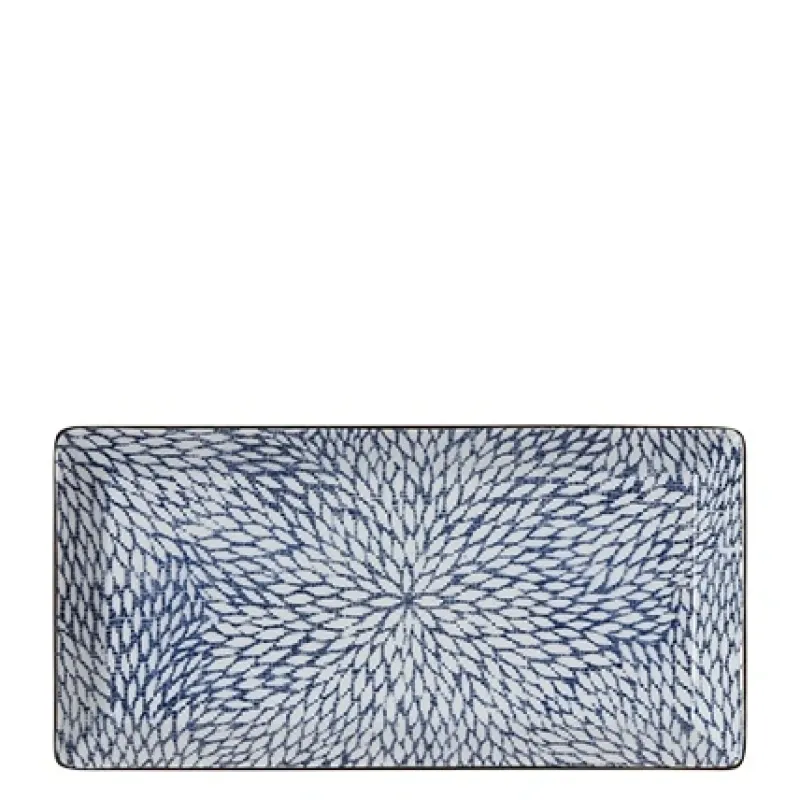 MIYA Company Aizome Mums Rectangle Plate Best