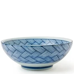 MIYA Company Ajiromon Blue and White Basketweave Design Collection Made in Japan Available At Miya. Discount
