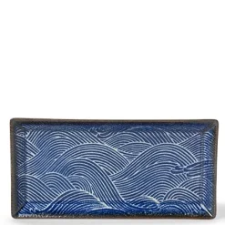 MIYA Company Aranami Wave Blue and White Beautiful Plate at Miya made in Japan. Outlet