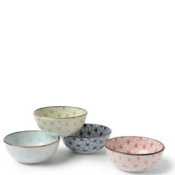 MIYA Company Asanoha 3 oz. Sauce Dish Tea Bowl Set Made in Japan Available at Miya. Hot