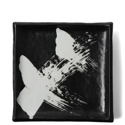 MIYA Company Black & White Brush Square Plate Best
