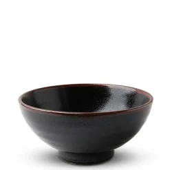 MIYA Company Black Tenmoku Ceramic Noodle Bowl Made in Japan Available at Miya. Hot