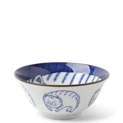 MIYA Company Blue & White Cat 5-3/4" Bowl New