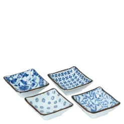 MIYA Company Blue & White 3.25" Sq. Sauce Dish Set Sale