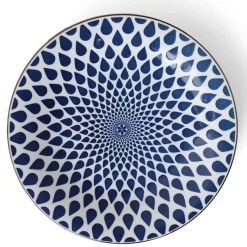 MIYA Company Blue & white rain design dinner large plate made in Japan available at Miya. New