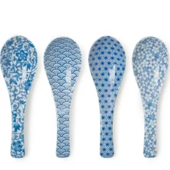 MIYA Company Blue & White Soup Spoon Set Clearance