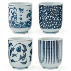 MIYA Company Blue & White Teacup Set