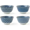 MIYA Company Blue and white ceramic bowl set of 4 made in Japan available at Miya! Online