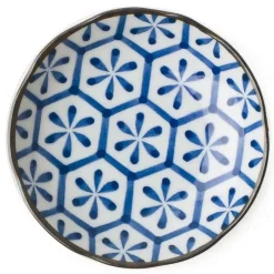 MIYA Company Blue and white ceramic sauce dish made in Japan available at Miya! New