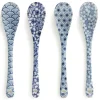 MIYA Company Blue and White Japanese Pattern Dessert Spoon Set Available at Miya. New