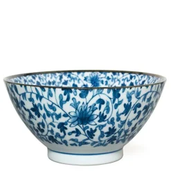 MIYA Company Blue and White Karakusa Vine 7" Ramen Noodle Bowl Best