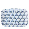 MIYA Company Blue and white rabbit design trinket tray or snack plate made in Japan available through Miya.