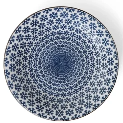 MIYA Company Blue and white snow design dinner large plate made in Japan available at Miya. Hot