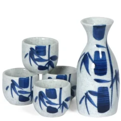 MIYA Company Blue Bamboo Sake Set at Miya Outlet