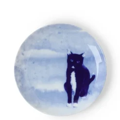 MIYA Company Blue Cat Sitting Plate Sale