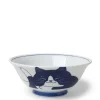 MIYA Company Blue Cats on a ramen noodle bowl made in Japan available at Miya. New