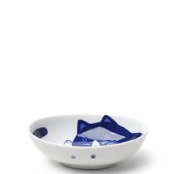MIYA Company Blue Cats 5" x 3.75" Oval Bowl Best