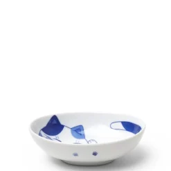 MIYA Company Blue Cats 5" x 3.75" Oval Bowl Discount