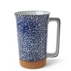 MIYA Company Blue Mums 12 oz. Tall Mug Outlet