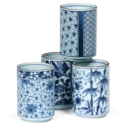 MIYA Company Blue Patterns 8 Oz. Teacup Set Best