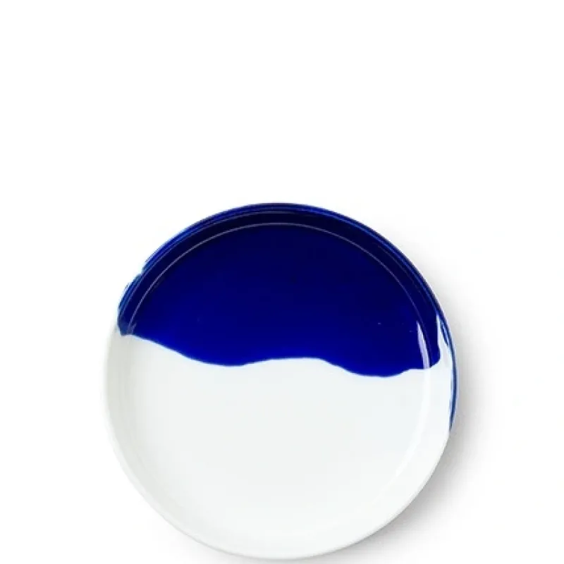 MIYA Company Blue Splash Design on a Ceramic Plate Made in Japan. Clearance