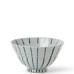 MIYA Company Blue Stripe Ceramic Rice Bowl Made in Japan. Hot