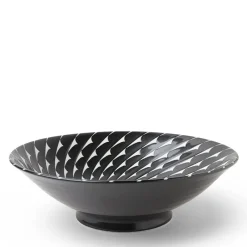 MIYA Company Bowl Black Choctaw Swirl 10"