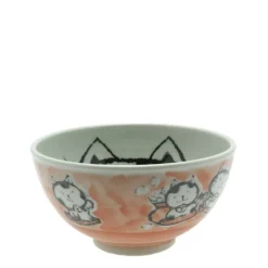 MIYA Company Bowl Cat Happiness Pink 5-1/8" Best