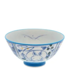 MIYA Company Bowl Rice Rabbits Blue Moon 4-1/2" Online
