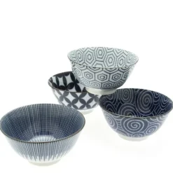 MIYA Company Bowl Set Modern Indigo 5-1/4" Hot