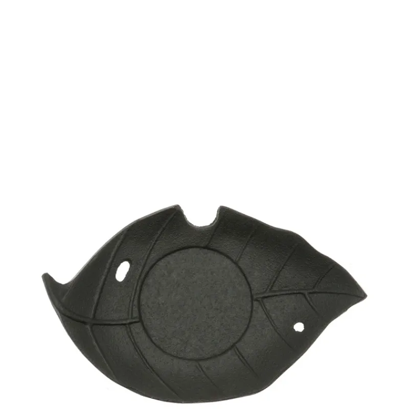 MIYA Company Cast Iron Black Leaf Coaster New