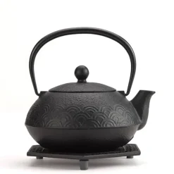MIYA Company Cast Iron Black Wave Tea Set Outlet