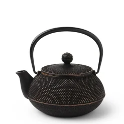 MIYA Company Cast Iron Gold/Black Hobnail Teapot 0.65L Hot