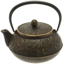MIYA Company Cast Iron Teapot Black Maple Hot