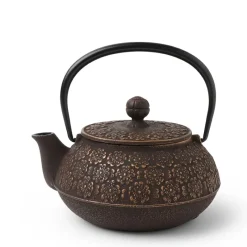 MIYA Company Cast Iron Teapot Gold/Brown Sakura New