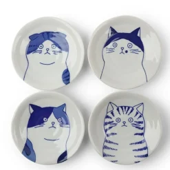 MIYA Company Cat Face 4.75" Plate Set Sale