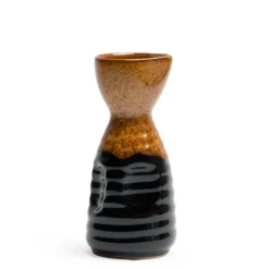 MIYA Company Ceramic Golden Tenmoku Black Sake Bottle Made in Japan. Sale