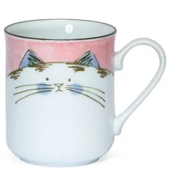 MIYA Company Ceramic Handpainted Pink Cat Mug made in Japan. Discount