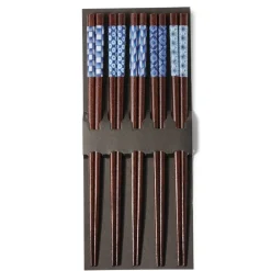 MIYA Company Chopsticks Set Wood Aizome Patterns Clearance