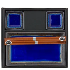 MIYA Company Cobalt Blue Sushi For Two Set Clearance