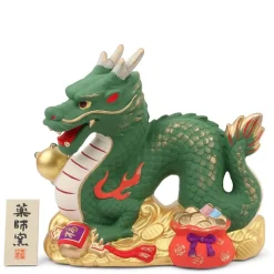 MIYA Company Figurine Dragon Green with Gold Fortune Discount