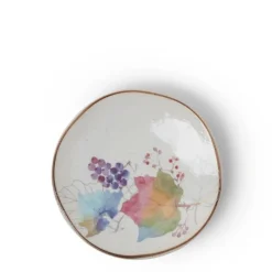 MIYA Company Floral Mini Plate Rainbow Leaves Clearance