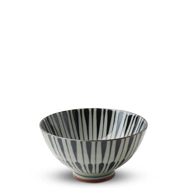MIYA Company Green Celadon Geometric Chevron Pattern Rice Bowls Made in Japan Available at Miya. Sale