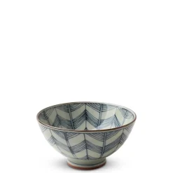 MIYA Company Green Geometric Chevron Pattern Rice Bowls Made in Japan Available at Miya. Online