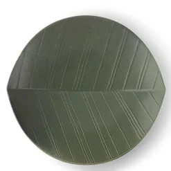 MIYA Company Hazara Leaf Plate Green 11.75" Hot