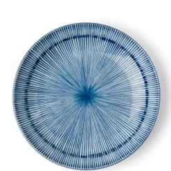 MIYA Company Hoso Tokusa Blue and White 6.5" Round Dessert Side Plate at Miya