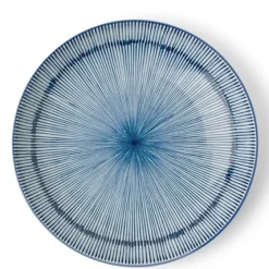 MIYA Company Hoso Tokusa Blue and White 8.75" Round Plate at Miya Outlet