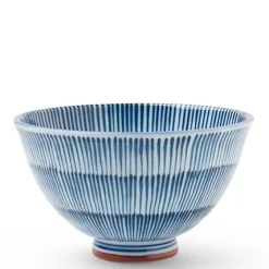 MIYA Company Hoso Tokusa Blue and White 4.75" Rice Bowl at Miya Sale