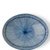 MIYA Company Hoso Tokusa Blue and White 9" x 7" Oval Bowl at Miya Clearance