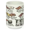 MIYA Company Illustrated Sushi Menu Japanese Teacup available at Miya. Discount